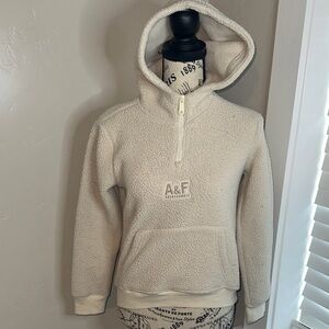 Abercrombie & Fitch Kids Cream Sherpa Hoodie